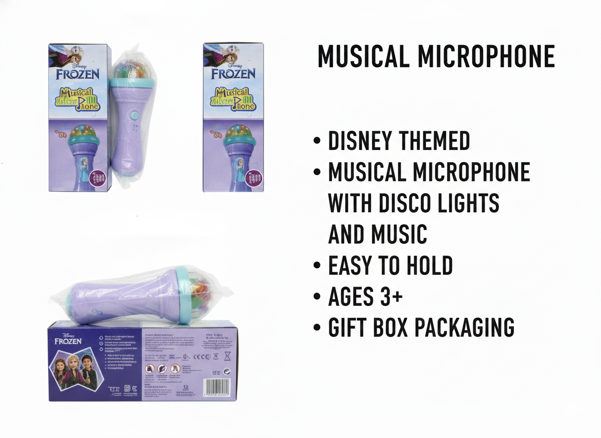 Kids Musical Microphone Toy with Lights & Music Easy Grip Singing Toy for Boys & Girls (Ages 3+) Gift Pack