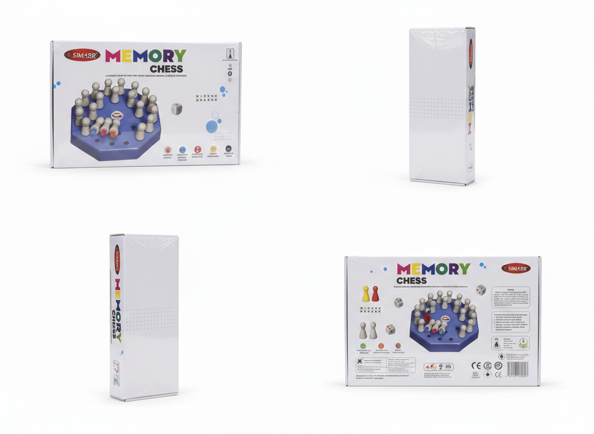 Memory Chess Game for Kids | Wooden/Plastic Memory Training Board Game with Dice & Pegs