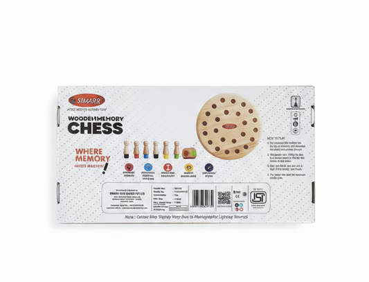 Wooden Memory Chess Game for Kids | Color Matching Memory Board Game with Pegs