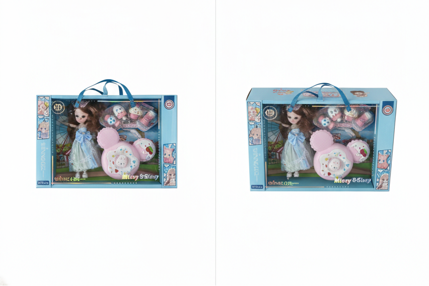 Candy Doll Set for Girls with Accessories & Toy Phone, Long Hair Fashion Doll Gift Box, Kids Pretend Play Toy with Makeup Kit & Handbag, Birthday Gift for Girls Age 3+ (Multicolor)