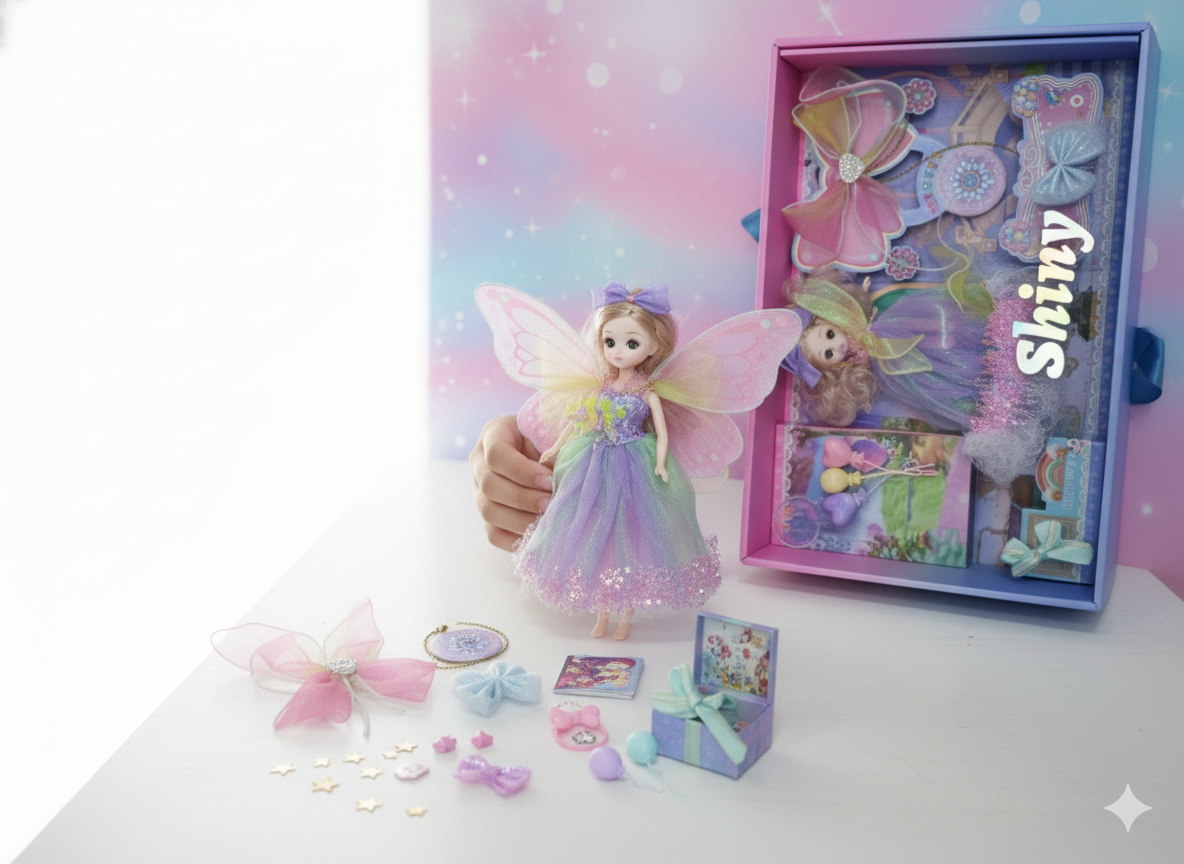Fantasy Doll Set for Girls | Shiny Doll Series with Dress & Accessories