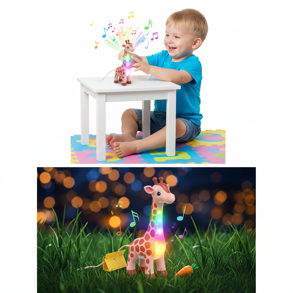Cute Pet Giraffe Toy for Kids with Music & Moving Neck