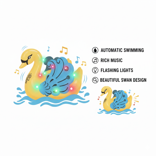 Automatic Swimming Swan Toy for Kids 3+ Years | Musical Water Bath Toy with Lights