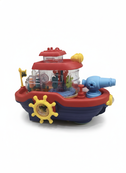 Automatic Water Boat Toy with Water Cannon for Kids 3+ Years | Musical Bath Toy with Lights