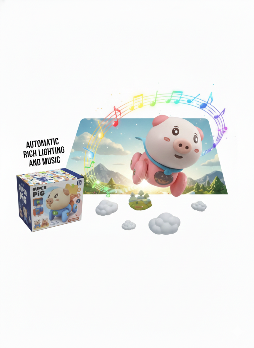 Super Pig Walking Toy for Kids 3+ Years | Musical Animal Toy with Lights & Sound