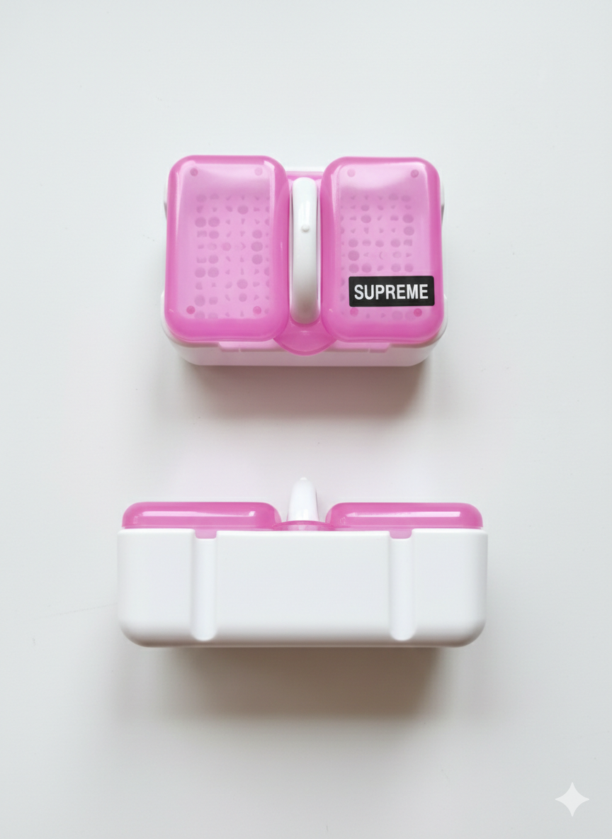 Double Compartment Soap Case with Drainage Holes