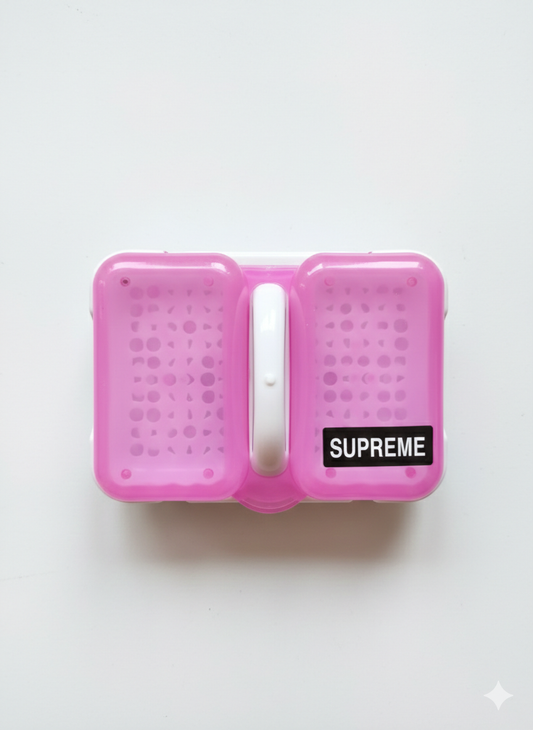 Double Compartment Soap Case with Drainage Holes