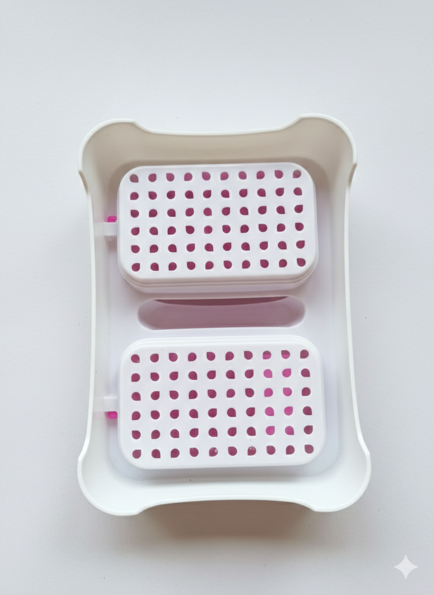 Double Compartment Soap Case with Drainage Holes