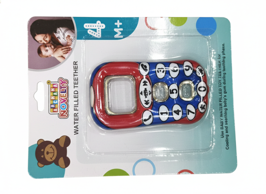 Water Filled Baby Teether Toy (Mobile Phone Shape), Cooling Teether for Infants 4+ Months,