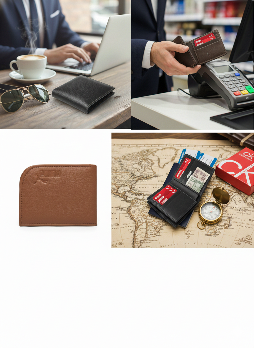 Men’s Genuine Leather Wallet Brown | Bifold Wallet with ID Window, Coin Pocket & Multiple Card Slots