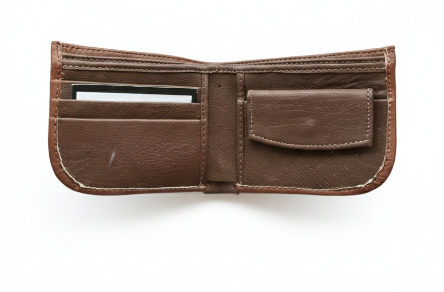 Men’s Genuine Leather Wallet Brown | Bifold Wallet with ID Window, Coin Pocket & Multiple Card Slots