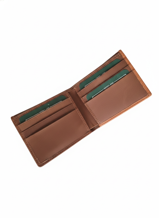 Men’s Tan Genuine Leather Wallet | Bifold Wallet with Coin Pocket