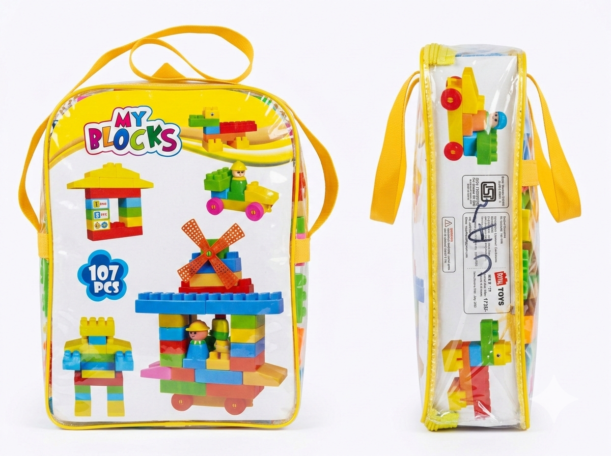 My Blocks Building Toy Set (36 Pieces) | Colorful Plastic Construction Blocks for Kids
