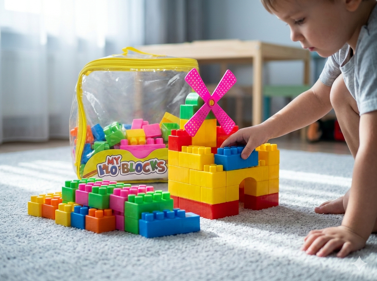 My Blocks Building Toy Set (36 Pieces) | Colorful Plastic Construction Blocks for Kids | Creative Learning & Educational Toy
