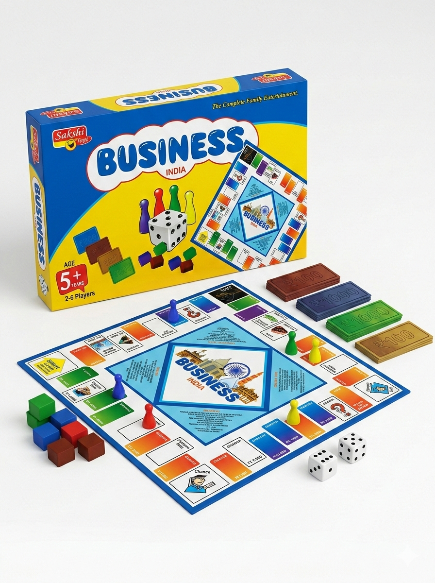 Business Board Game India | Monopoly Style Property Trading Game | Family Strategy Game for Kids & Adults | 2-6 Players |