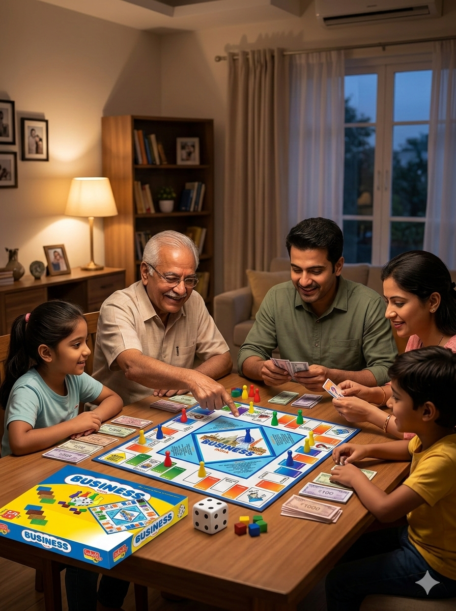 Business Board Game India | Monopoly Style Property Trading Game | Family Strategy Game for Kids & Adults | 2-6 Players |