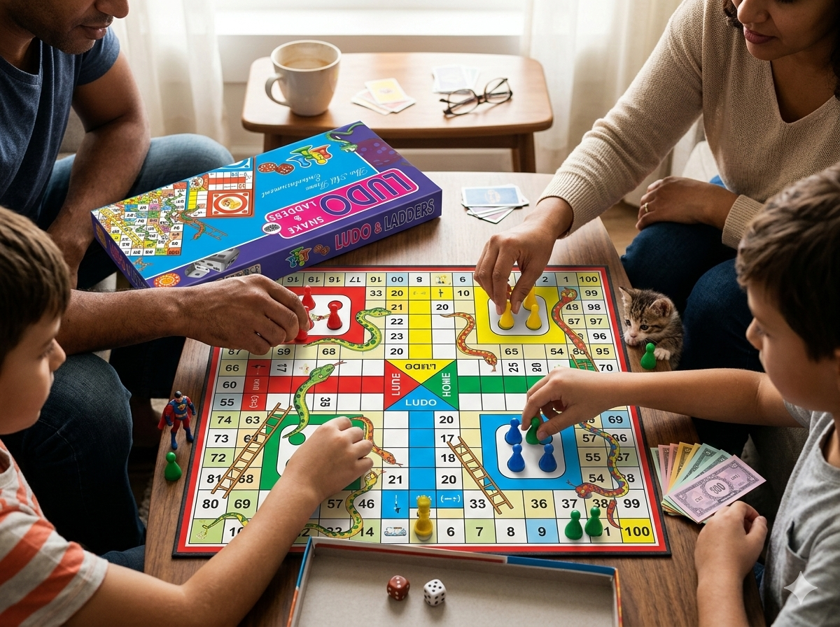 Ludo & Snake and Ladders Board Game Set | 2-in-1 Family Board Game