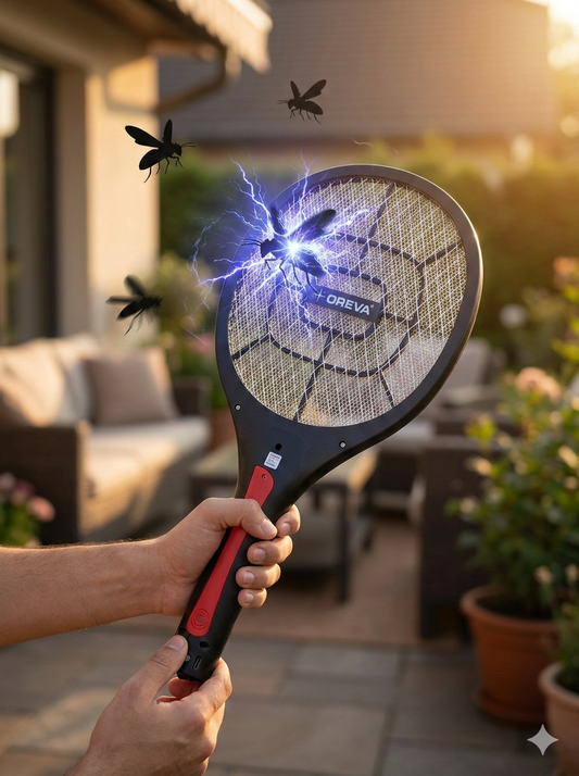 Electric Mosquito Racket Bat Rechargeable with LED Light, High Voltage Mosquito Killer Bat, Insect Zapper for Home & Outdoor (USB Charging, 3000V)