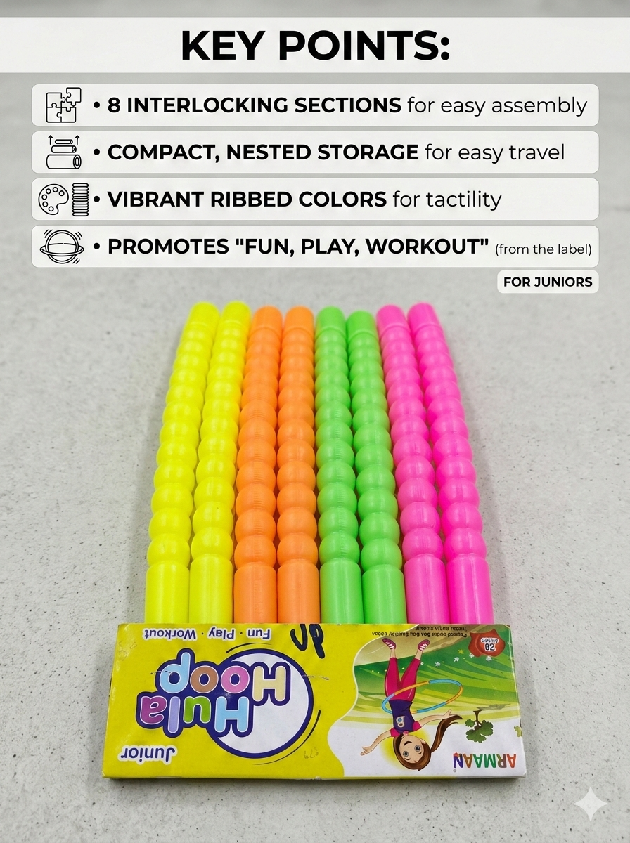 Kids Hula Hoop for Exercise | Adjustable 8 Section Detachable Hoop