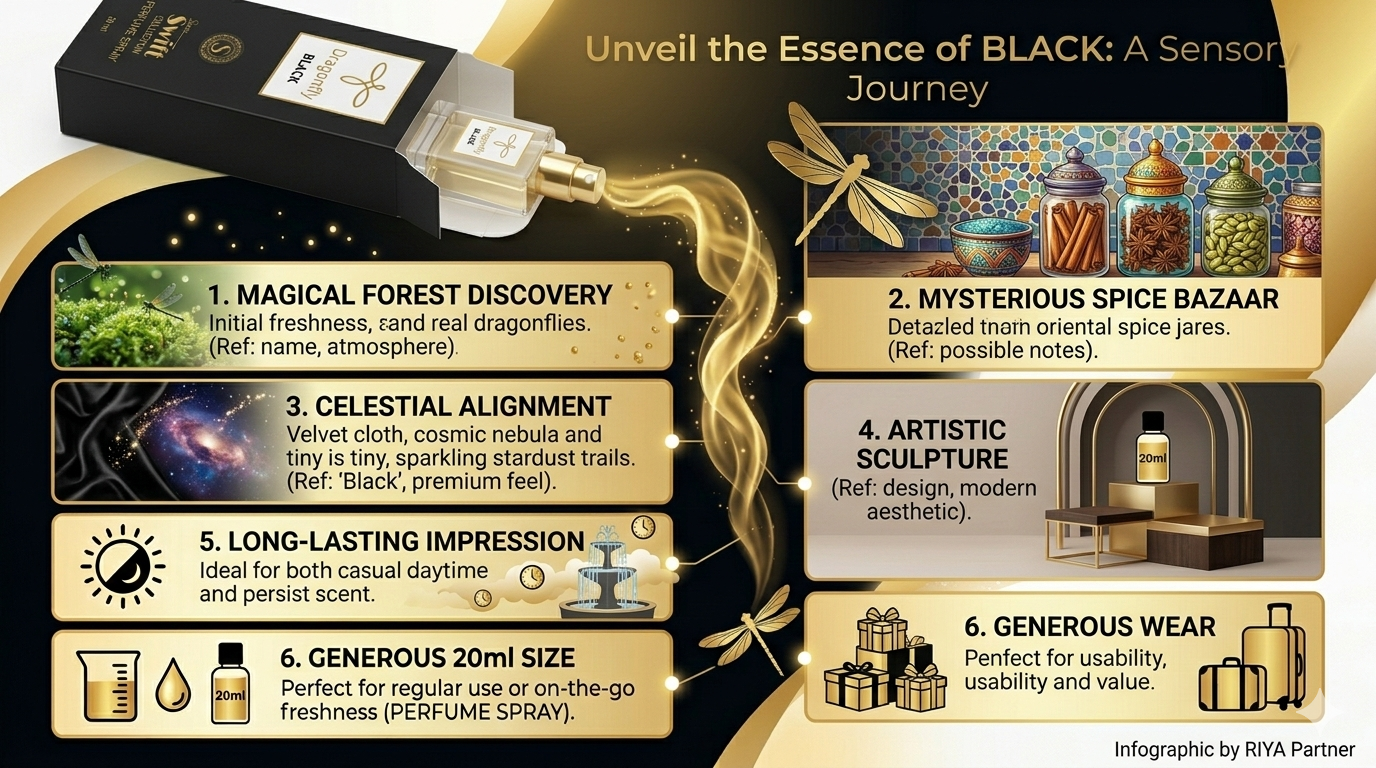 Black Edition Premium Perfume Spray 20 ml | Long Lasting Luxury Fragrance with Spicy & Woody Notes