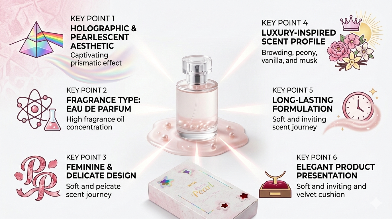 Pink Pearl Eau De Parfum for Women | Long Lasting Floral Perfume with Peony, Vanilla & Musk