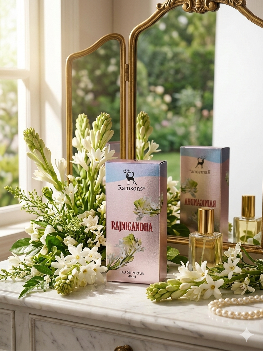 Ramsons Rajnigandha Eau De Parfum 40 ml | Long Lasting Tuberose Floral Perfume for Women & Men