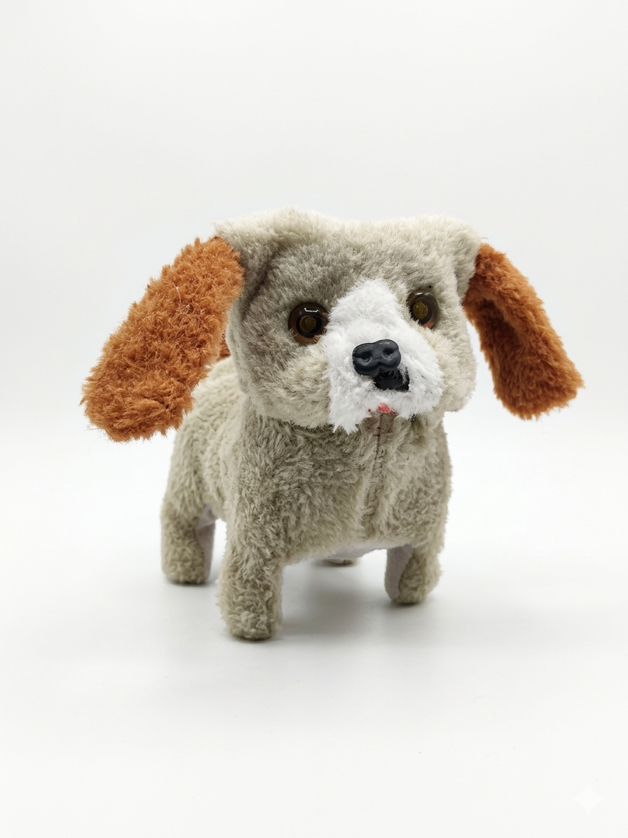 Battery Operated Walking Puppy Toy | Shaggy Dog Soft Toy with Moving Action