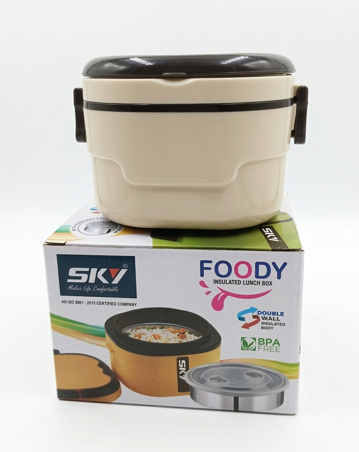 Sky Foody Dual-Tier Lunch Box for Office & School | Insulated Double-Wall Tiffin Box