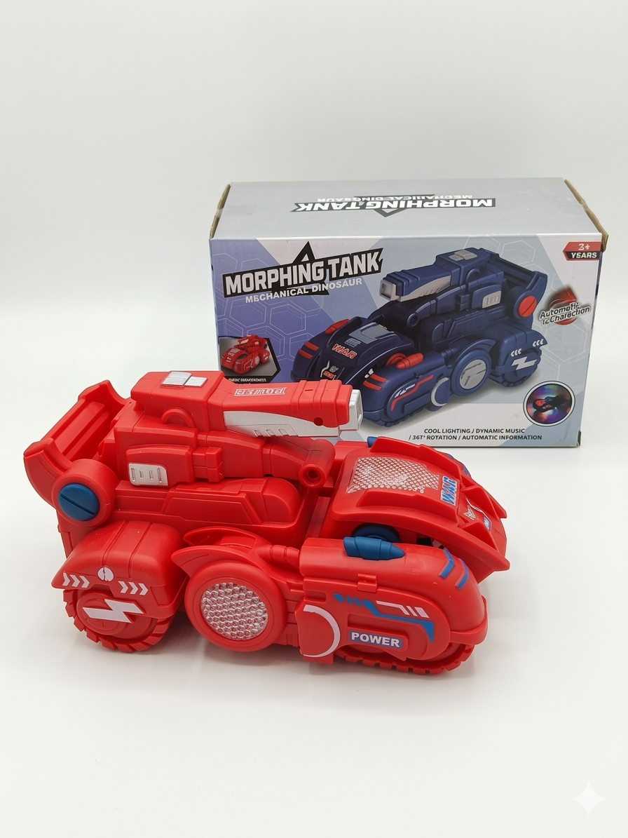 Transforming Robot Tank Toy for Kids | Multi-Mode Mech Tank Car with Lights & Action