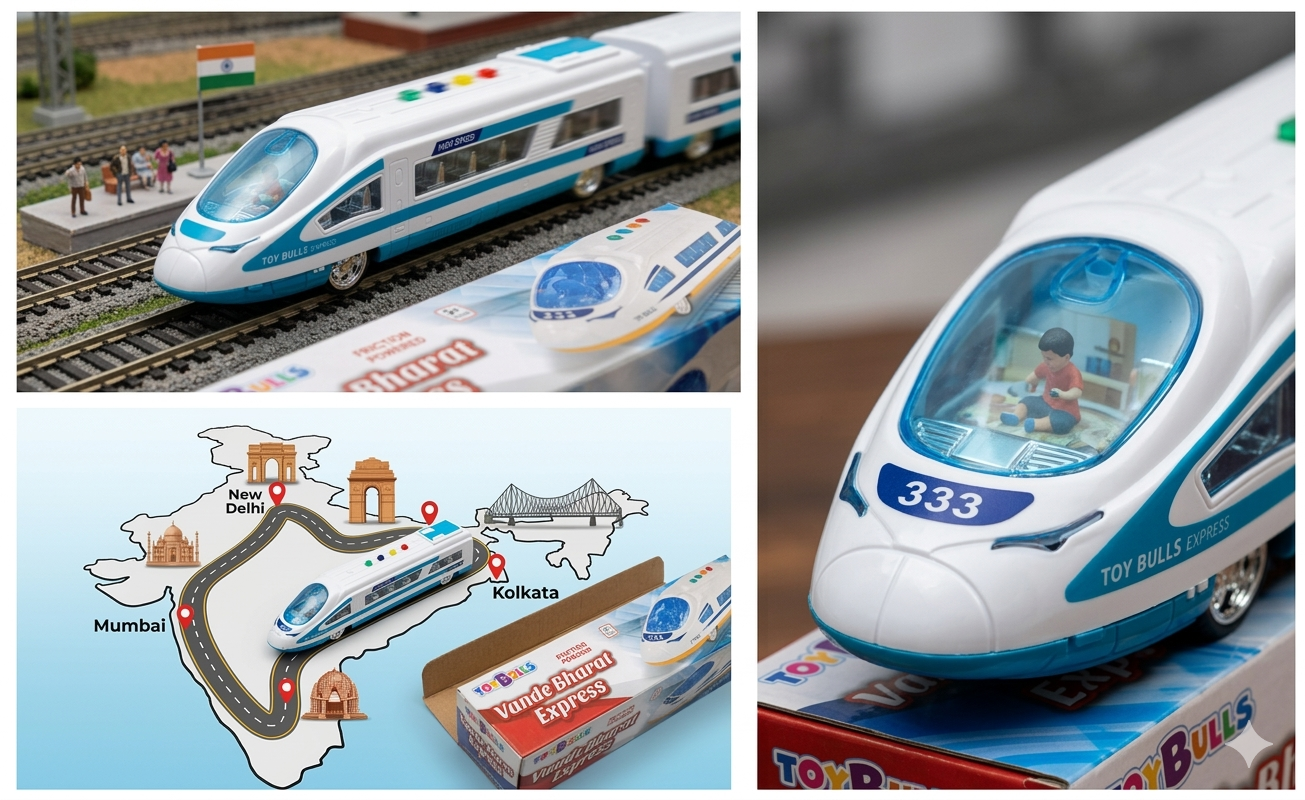 Vande Bharat Express Toy Train for Kids | Friction Powered Push & Go Train Toy