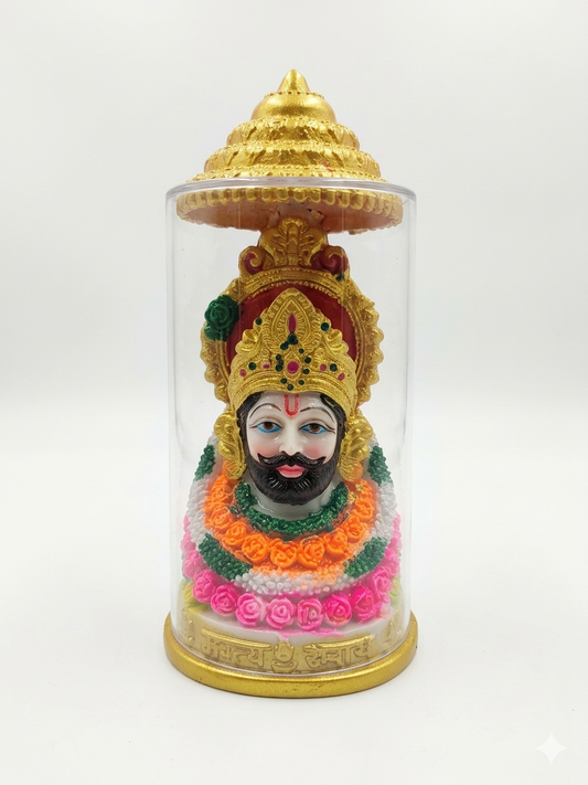 Sai Baba Idol in Dome Frame | Decorative God Statue with Protective Acrylic Cover |
