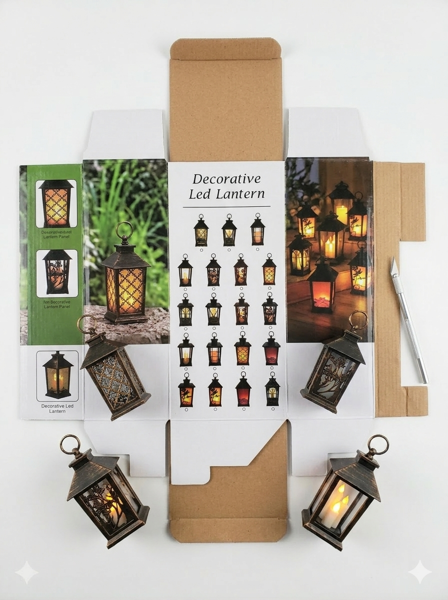 Decorative LED Lantern DIY Kit | Mini Lantern Craft Kit with Interchangeable Panels
