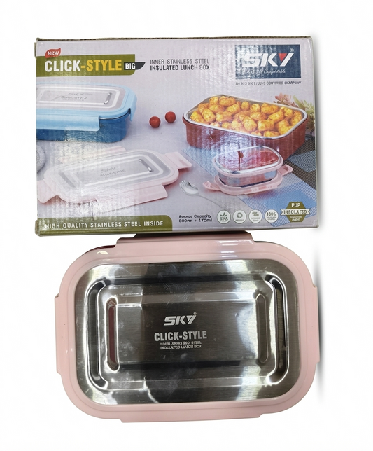 SKV Insulated Lunch Box 710ml | Stainless Steel Inner Leakproof Tiffin Box with Click Lock Lid