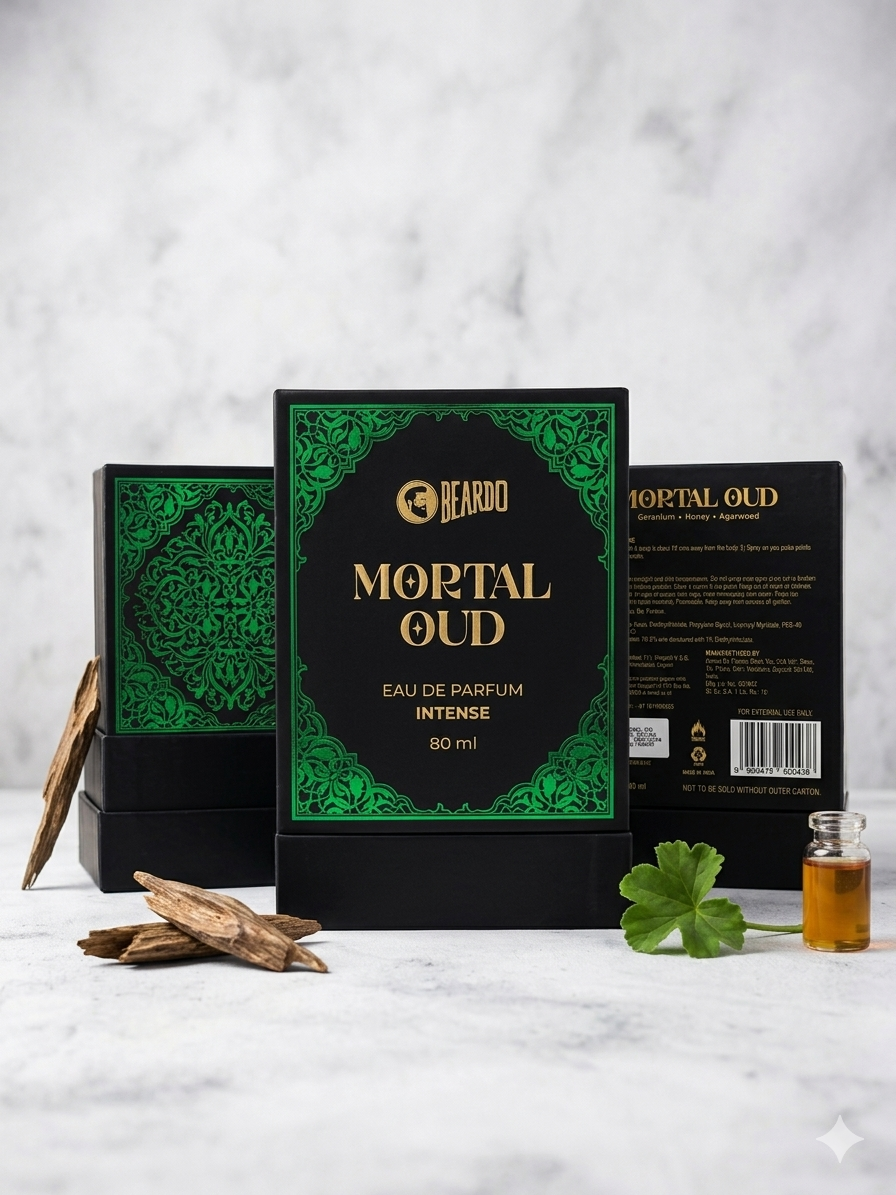 Beardo Mortal Oud Eau De Parfum for Men, 80ml | Long Lasting Luxury Oud Perfume with Musk & Sandalwood