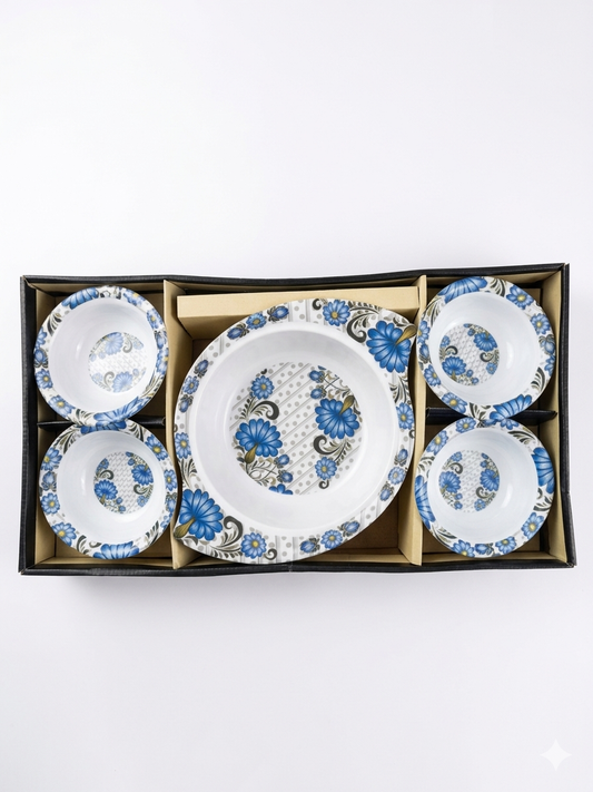 Cherry Blossom Serving Set (5 Pieces) | Large Serving Plate with 4 Bowls