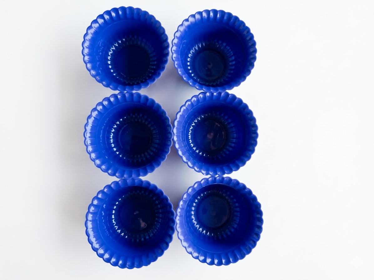 Silicone Cupcake Liners Set of 6 – Reusable Non-Stick Muffin Baking Cups, Food-Grade Silicone, Heat Resistant 450°F, Dishwasher Safe, Oven Microwave Freezer Safe (Blue)