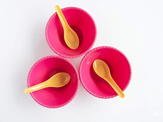 Cereal & Snack Bowl Set with Spoons (6-Piece) – Food-Grade Melamine Bowls, Lightweight & Durable, Dishwasher Safe