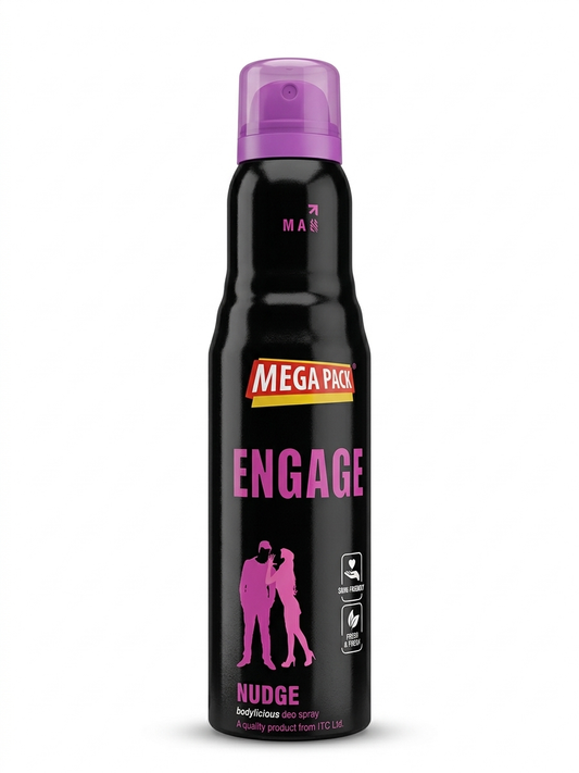 Engage Tickle Deodorant Spray for Men 165ml | Long Lasting Perfume Body Spray | No Gas Deodorant | 24Hr Freshness | Skin-Friendly Fragrance