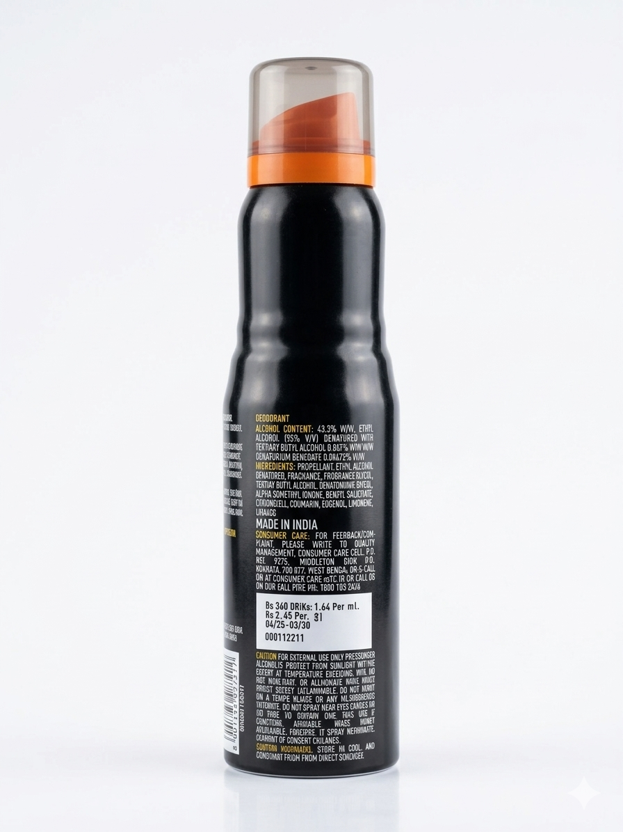 Engage Tickle Deodorant Spray for Men 165ml | Long Lasting Perfume Body Spray | No Gas Deodorant | 24Hr Freshness | Skin-Friendly Fragrance