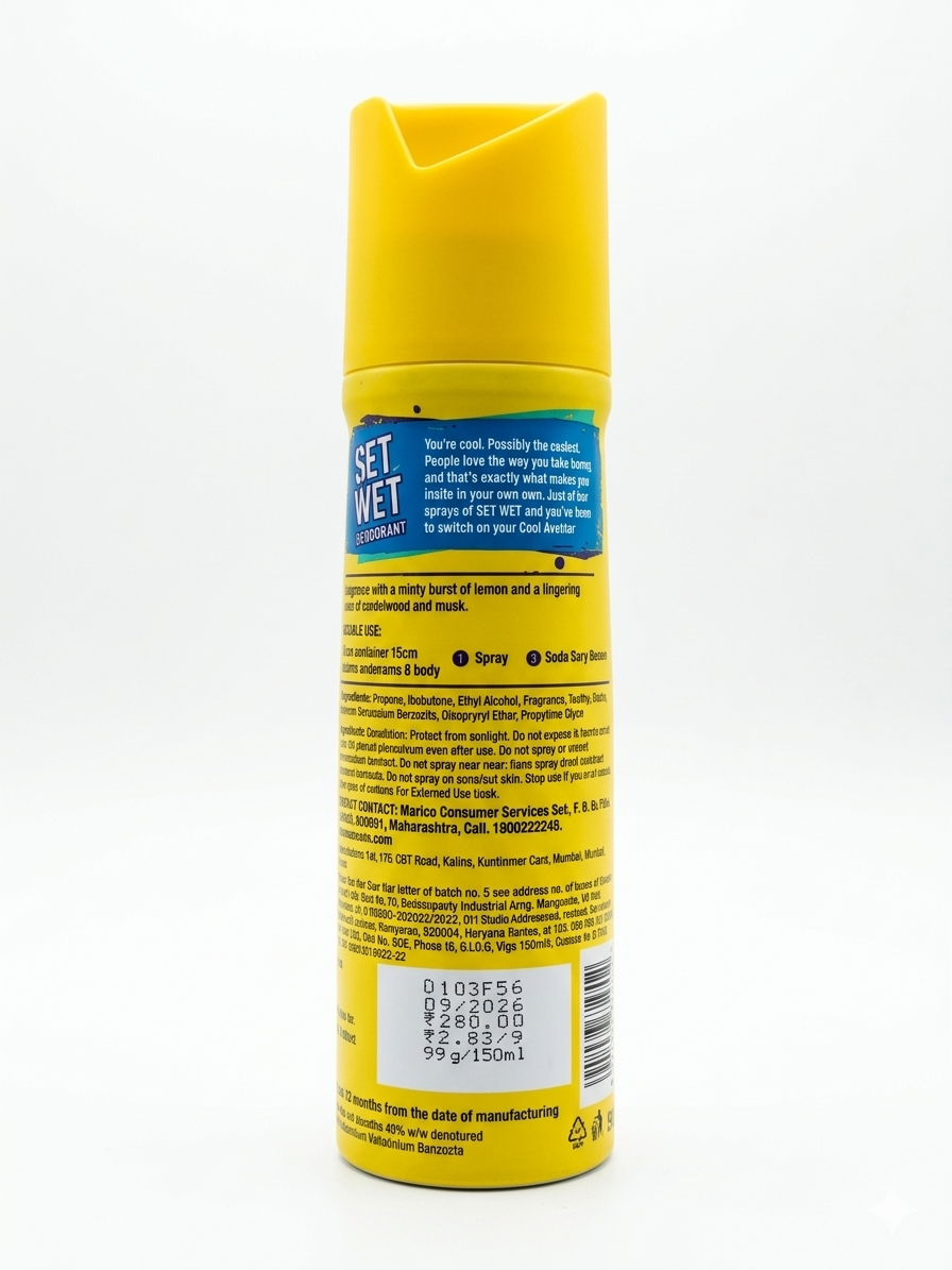 Set Wet Cool Avatar Deodorant for Men, 150ml Mega Pack | 24-Hour Freshness & Odour Protection