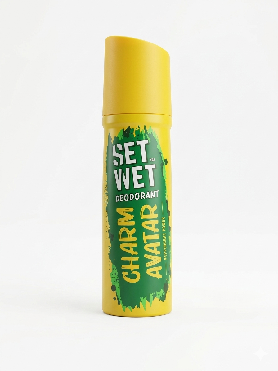 Set Wet Charm Avatar Deodorant for Men, 200ml Mega Pack | 24-Hour Freshness & Odour Protection |