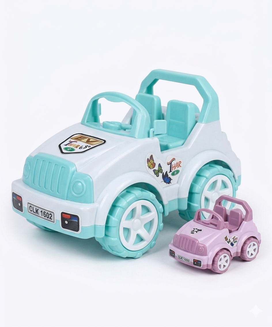 Kids Jeep Toy Car with Manual Steering – Big Size Off-Road Vehicle with Rear Cargo Space, Friction Powered Toy Car for Boys & Girls (3+ Years)