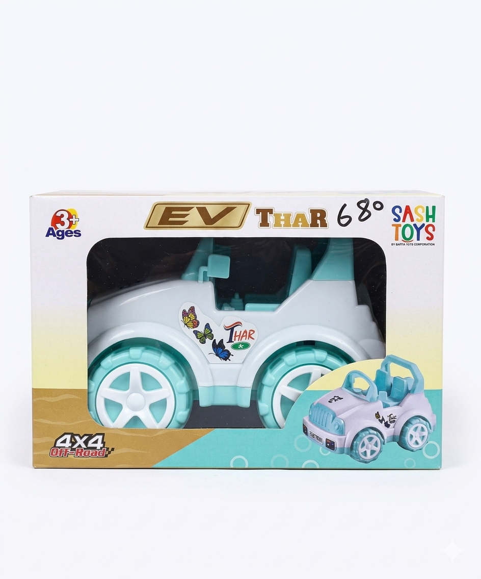 Kids Jeep Toy Car with Manual Steering – Big Size Off-Road Vehicle with Rear Cargo Space, Friction Powered Toy Car for Boys & Girls (3+ Years)