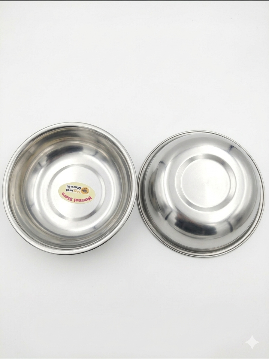 Stainless Steel Bowl Set (1.2L) – 304 Food Grade Mixing & Pet Feeding Bowl, Rust-Proof, Easy to Clean, Multi-Purpose Kitchen & Pet Bowl