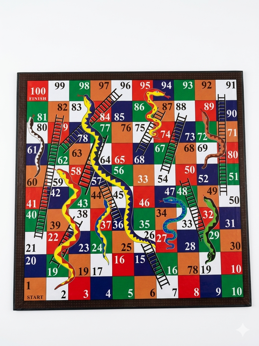 Wooden Ludo Board Game Deluxe Set | Classic Family Board Game with Dice & Multi-Color Pawns | Premium Wooden Frame | Foldable Travel Board | Indoor Game for Kids & Adults (5+ Years)
