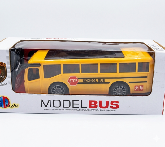 Toy School Bus Die-Cast Model for Kids | Realistic School Bus Toy with Moving Wheels & Stop Sign | Durable Metal & Plastic Build | Educational Pretend Play Vehicle (3+ Years)