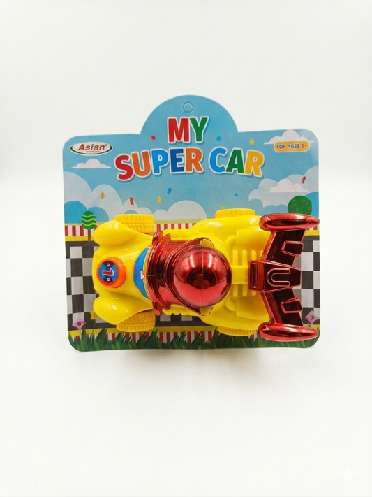 Push & Go Toy Car for Kids 3+ Years, Friction Powered Racing Car with Driver Figure, Bright Color Educational Toy Vehicle for Boys & Girls