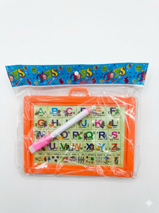 ABC & 123 Learning Board for Kids with Marker, Reusable Writing Drawing Pad, Alphabet & Number Practice Board, Educational Toy for Toddlers Preschool Boys & Girls