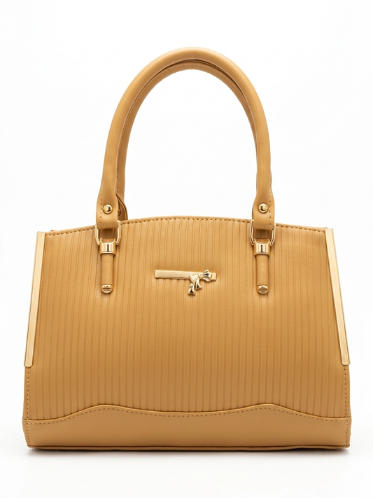 Women’s Satchel Handbag, Premium Textured Eco-Leather Tote Bag with Multiple Compartments, Zip Pocket & Gold-Tone Hardware, Stylish Shoulder Bag for Office & Daily Use