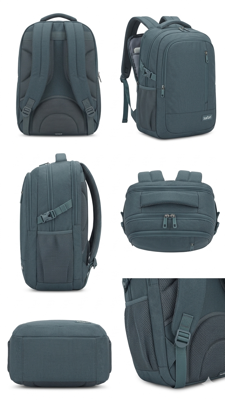Travel Laptop Backpack for Men and Women, Water Resistant School and Business Backpack with 15.6 Inch Laptop Sleeve, Multi-Compartment Daypack with Side Mesh Pocket and Compression Straps